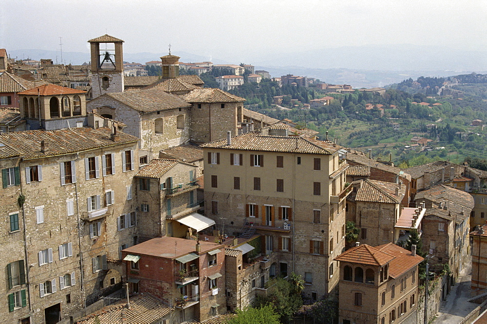 Town skyline, Perugia, Umbria, Italy, Europe