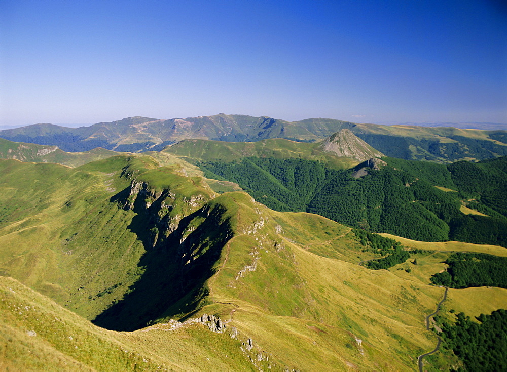 Summer evening, Cantal, Massif Central, Auvergne, France, Europe