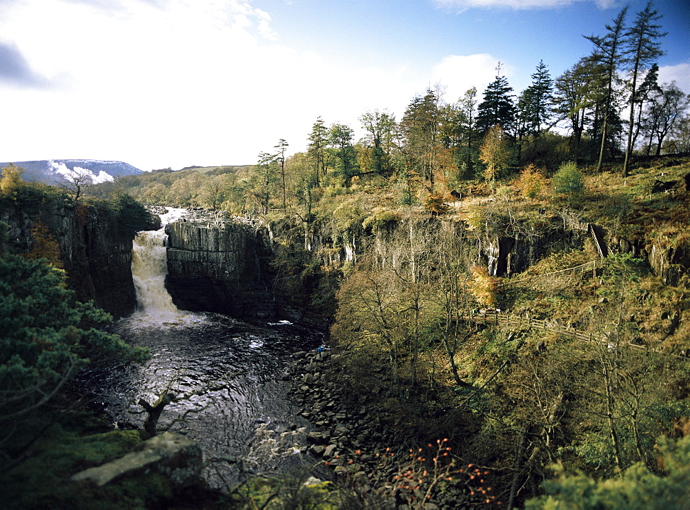 High Force waterfall, the Pennine Way, River Tees, Teesdale, County Durham, England, United Kingdom, Europe