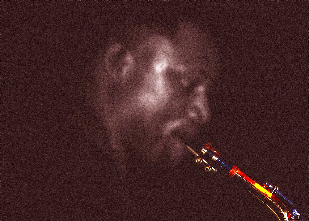 Portrait of a musician playing his instrument