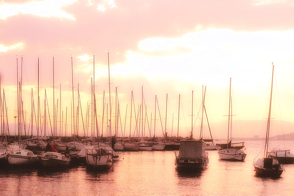 Cannes harbour at sunrise, Cote d'Azur, France