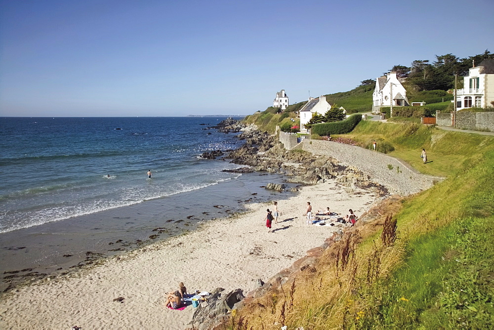 Resort town of Loquirec, on the Armorican corniche, Amorique coast, Finistere, Brittany, France, Europe