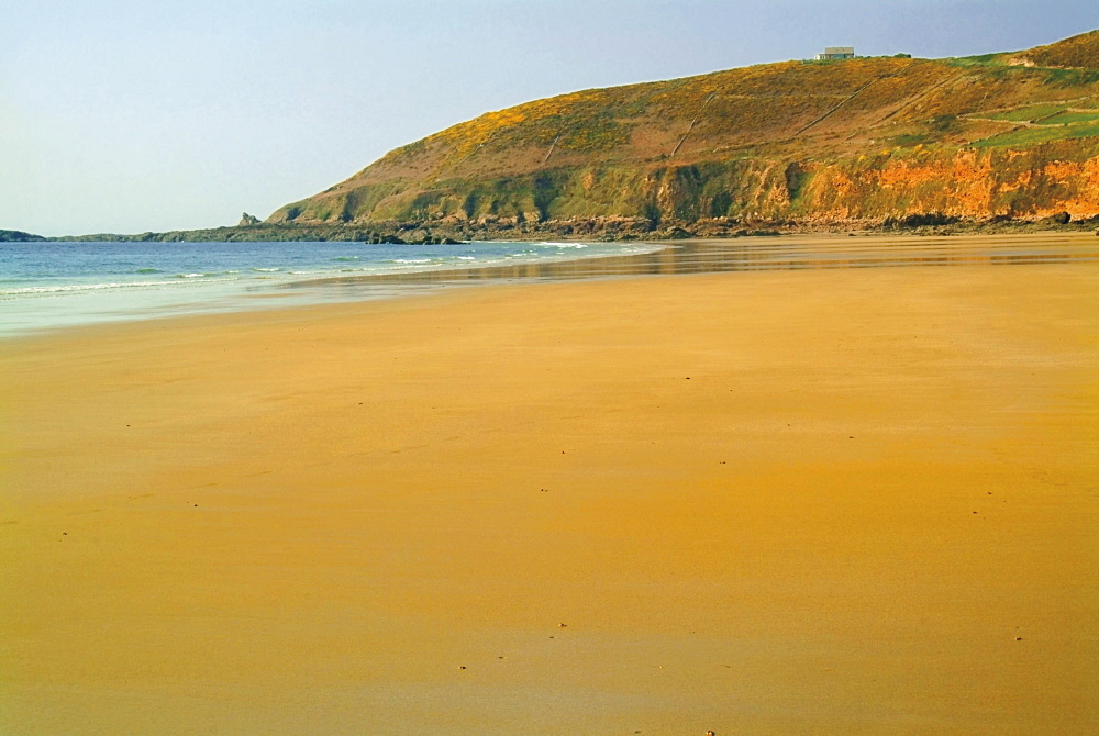 Sandy beach at Cap Hague, near Cherbourg, Cotentin Peninsula, Manche, Normandy, France, Europe