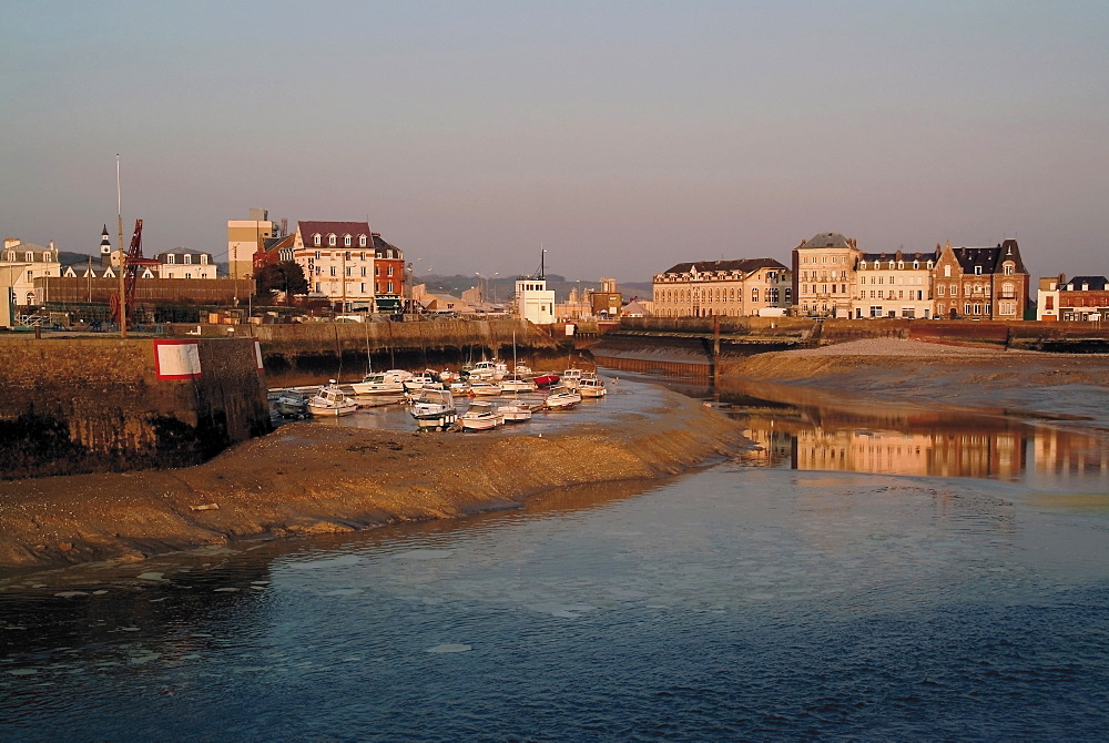 Fishing port of Le Treport at the mouth of the River Bresle, Seine Maritime, Normandy, France, Europe