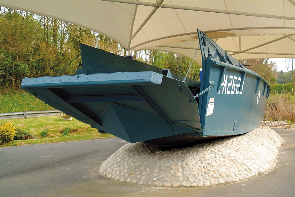 D-Day landing craft, Omaha Beach Museum, Normandy, France, Europe