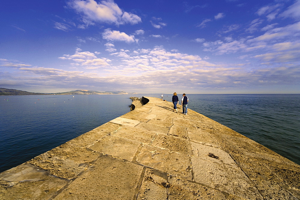 The Cobb harbour wall, Lyme Regis, Dorset, England, United Kingdom, Europe