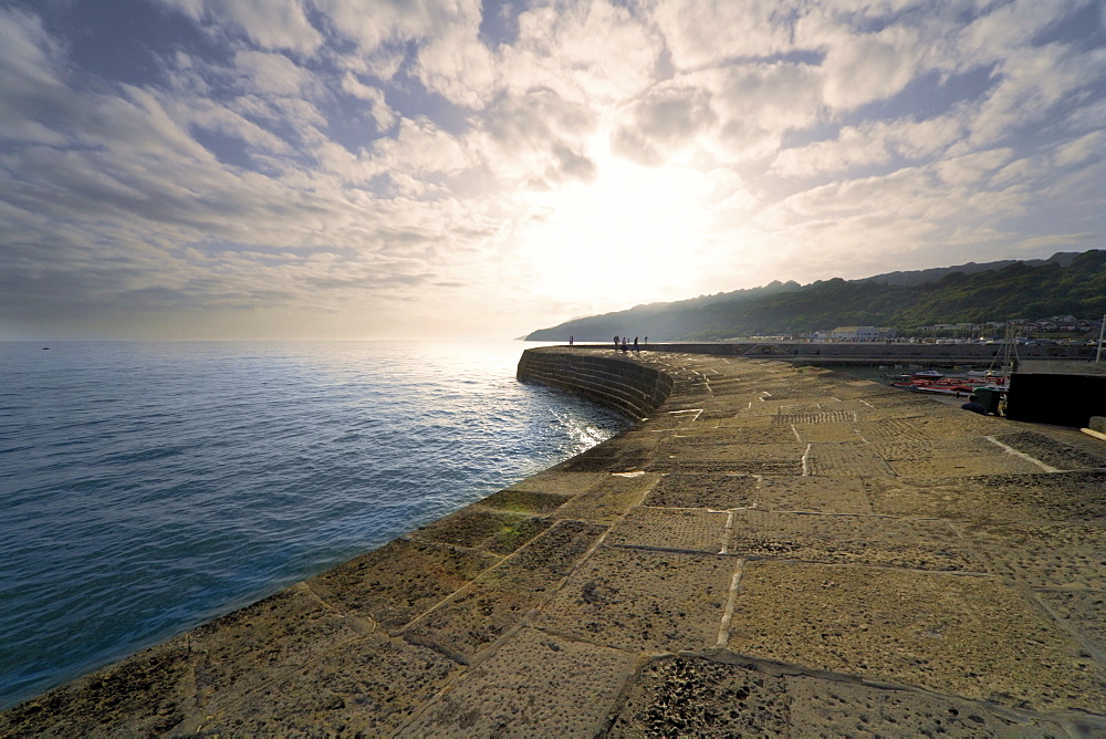 The Cobb harbour wall, Lyme Regis, Dorset, England, United Kingdom, Europe