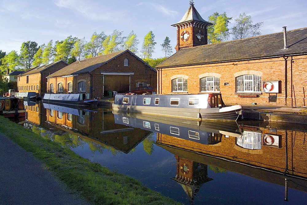 British Waterways workshops, the Grand Union Canal, Bulbourne, the Chilterns, Buckinghamshire, England, United Kingdom, Europe