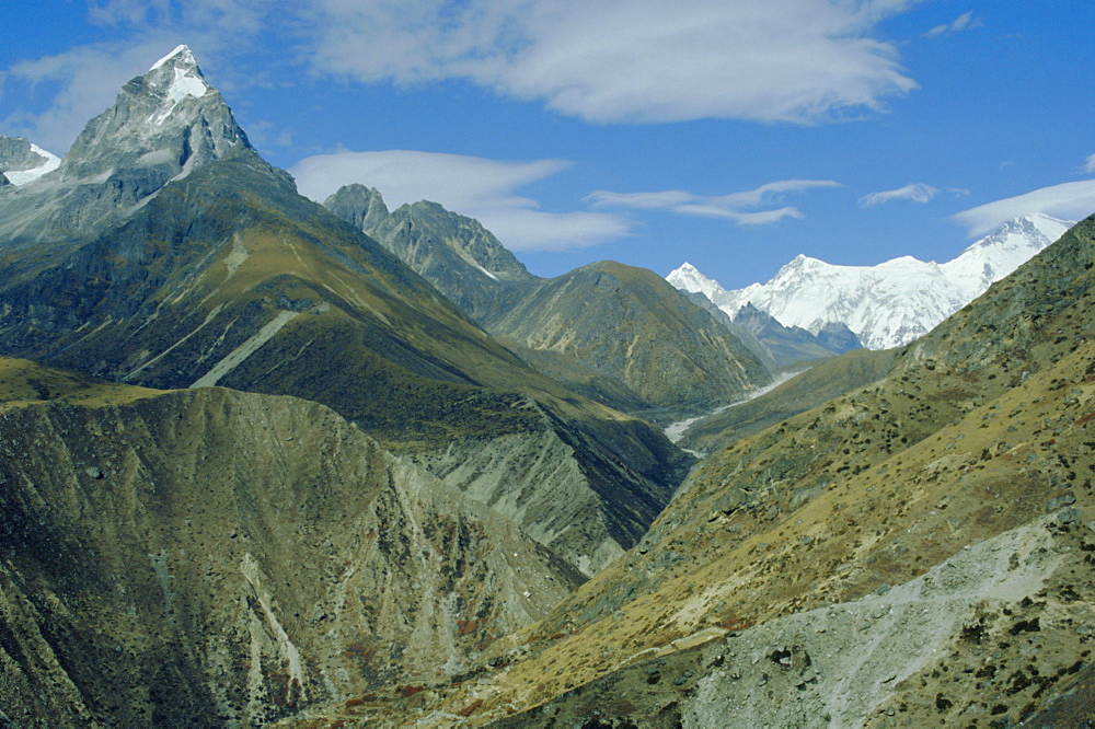 View up Gokyo Valley, Kyajo River, 6186m, Khumbu Himal, Himalayas, Nepal, Asia