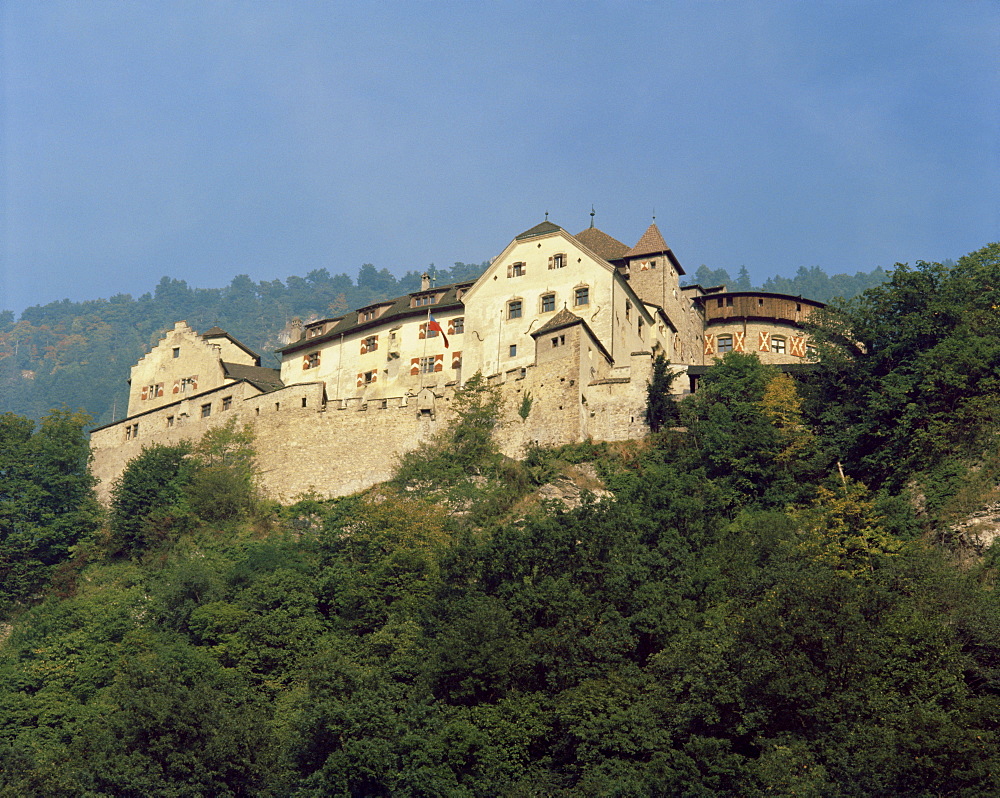 Vaduz castle with gun placement on the right, Lichtenstein, Europe