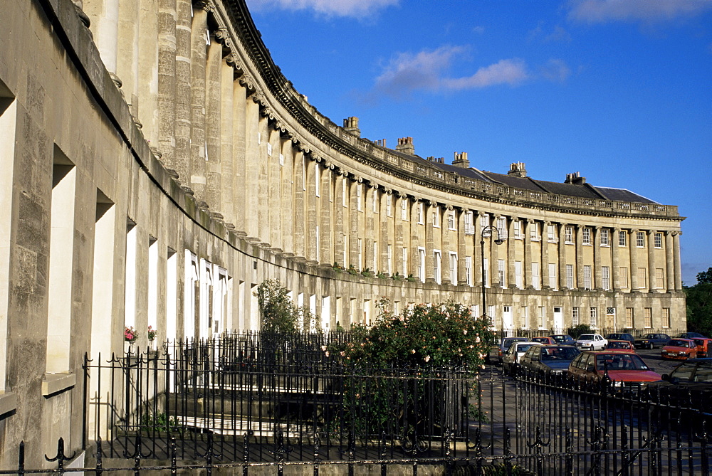 The Royal Crescent, Georgian terrace, UNESCO World Heritage Site, Bath, Avon, England, United Kingdom, Europe