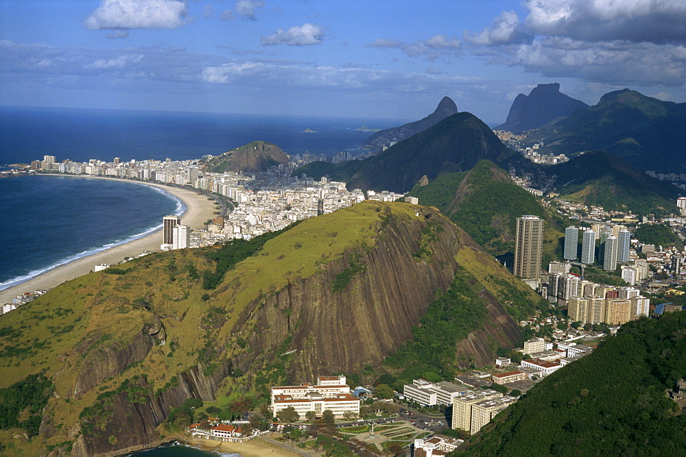 Overlooking Copacabana Beach from Sugarloaf (Sugar Loaf) Mountain, Rio de Janeiro, Brazil, South America