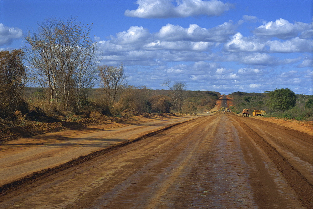 Empty road across Sertao, Bahia Eastern Highlands, Brazil, South America