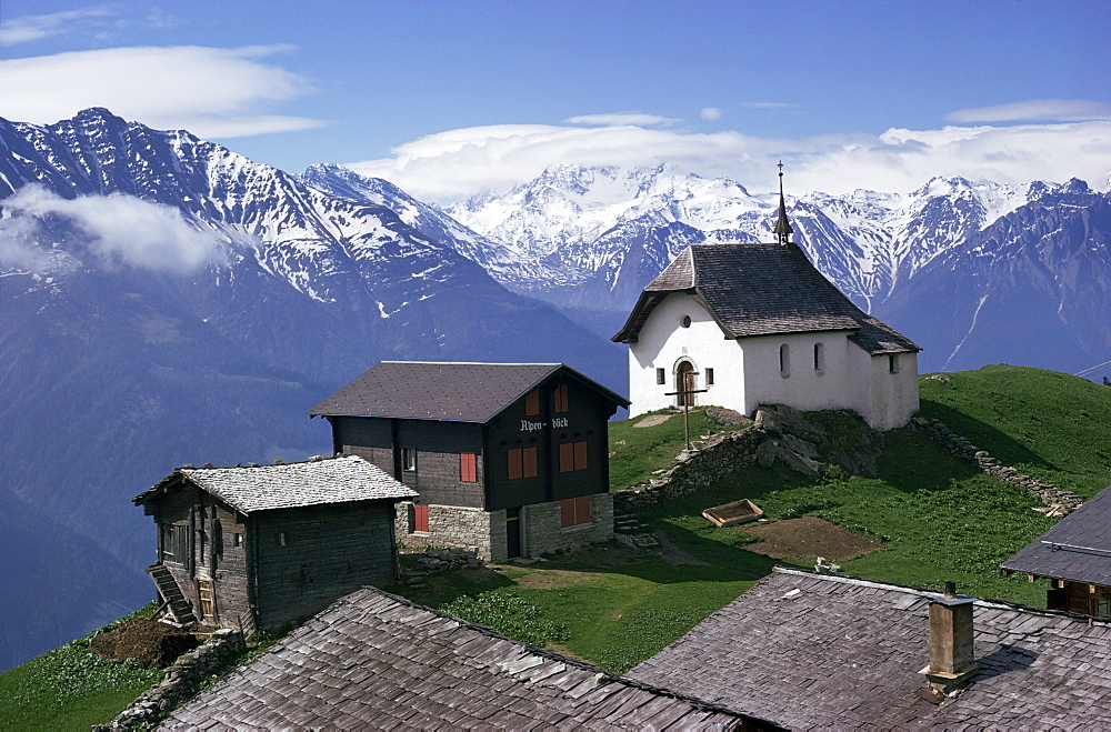 Bettmeralp, above Rhone Valley, Bernese Oberland, Swiss Alps, Switzerland, Europe