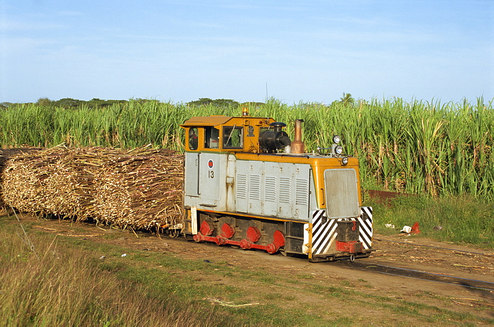 Sugar cane train, west coast lowlands, Viti Levu, Fiji, Pacific Islands, Pacific