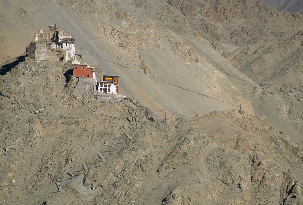 Tsemo Gompa on ridge above Leh, Ladakh, India, Asia