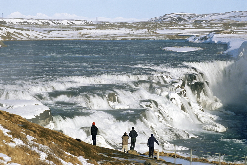 Gullfoss waterfall in winter, Golden Circle, Iceland, Polar Regions