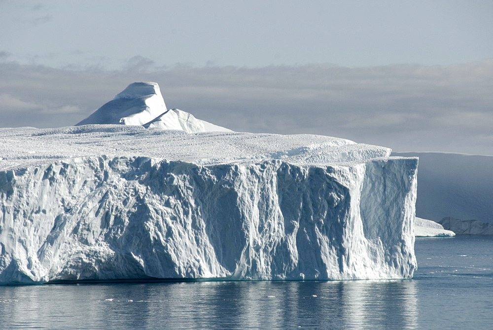 Tabular iceberg emerging from Kangia Ice Fjord, next to Ilulissat, Disko Bay, Greenland, Polar Regions