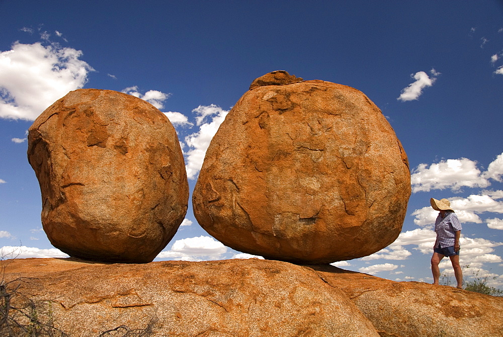 Devil's Marbles, the result of spheroidal weathering of strong granite beneath an ancient soil, Tennant Creek, Northern Territory, Australia, Pacific