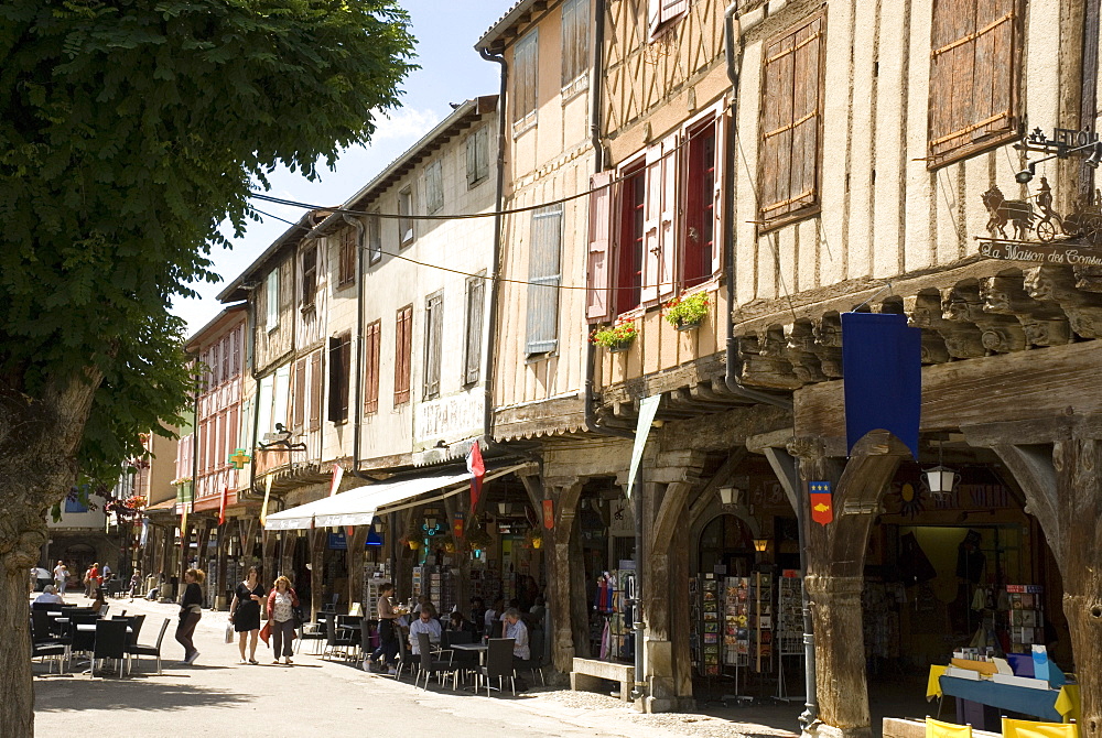 Central square, Mirepoix, Languedoc, France, Europe