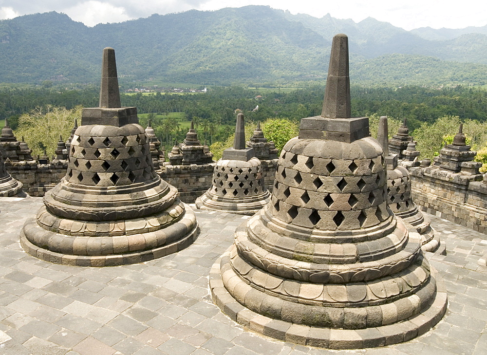 Borobodur Buddhist temple, UNESCO World Heritage Site, Java, Indonesia, Southeast Asia, Asia