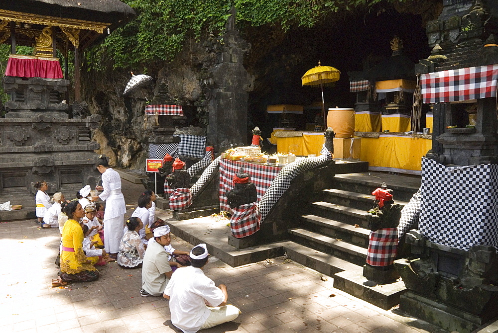 Purah Goa Lawah, Hindu temple at bat cave, south coast of eastern Bali, Indonesia, Southeast Asia, Asia