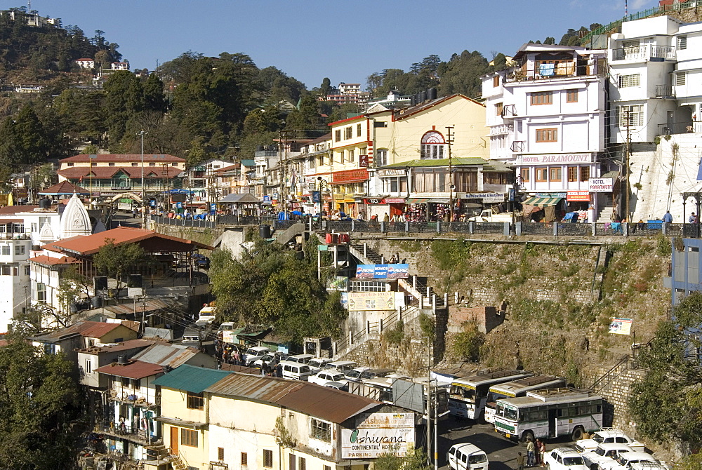 Gandhi Chowk, Mussoorie, hill station above Dehra Dun, Uttarakhand, Garwhal Himalaya, India, Asia