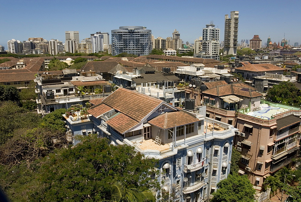 Roof-tops and high-rises of Colaba, Mumbai, India, Asia 