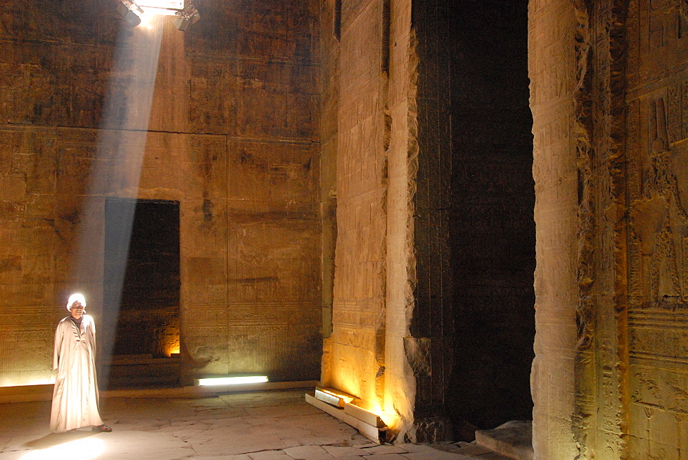 The Outer Hypostyle Hall in the Temple of Hathor, Dendera necropolis, Qena, Nile Valley, Egypt, North Africa, Africa 