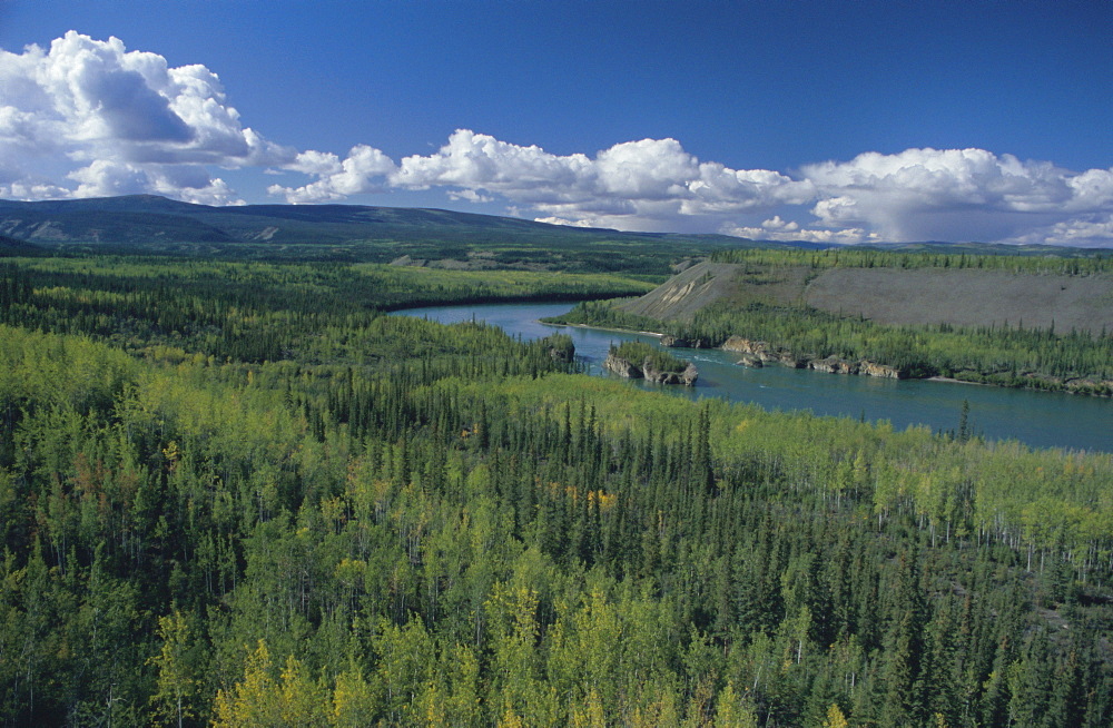 Five Fingers Rapids on the Yukon River, a navigation hazard on goldrush route between Dawson and Whitehorse, Yukon, Canada, North America