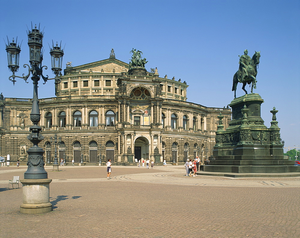 The Semper Opera House in the city of Dresden, Saxony, Germany, Europe