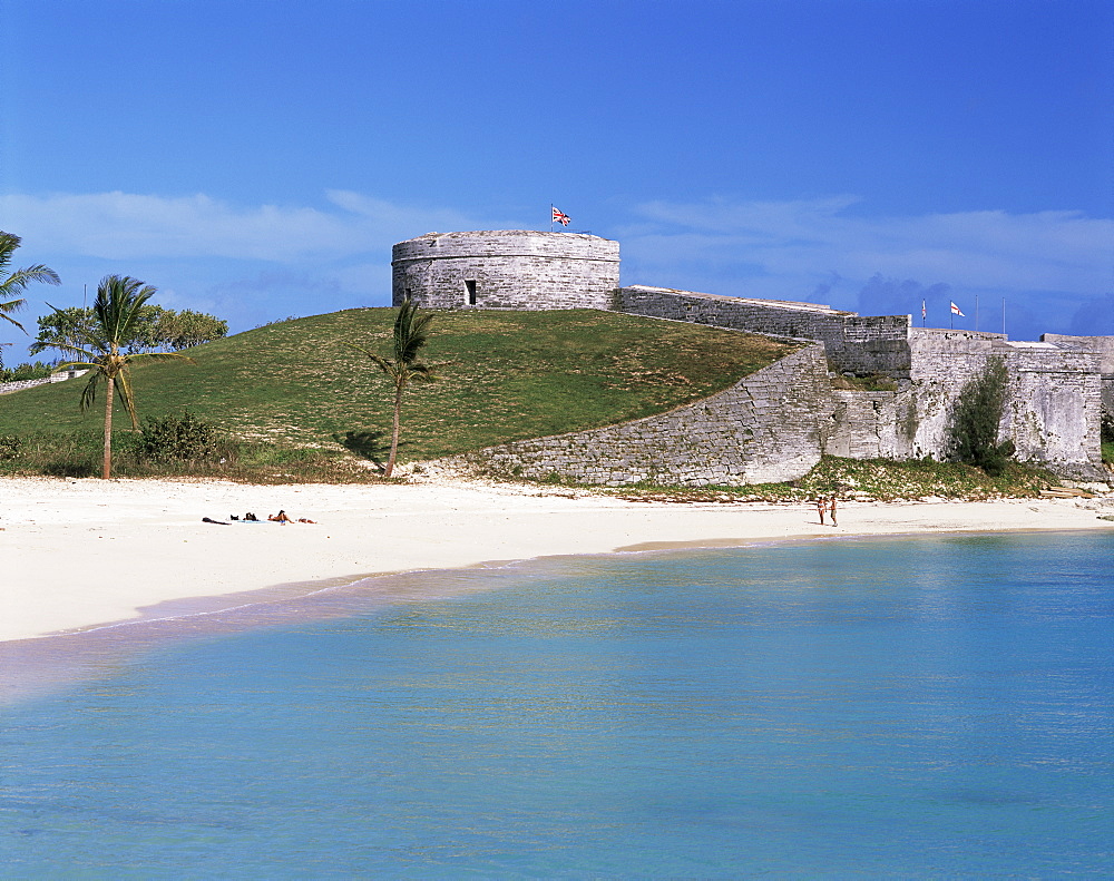 St. Catherine Fort and beach, Bermuda, Atlantic, Central America