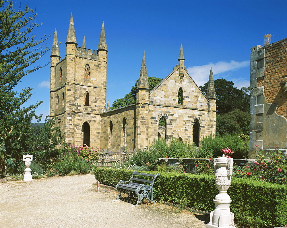 Exterior of the church, Port Arthur, Tasmania, Australia, Pacific