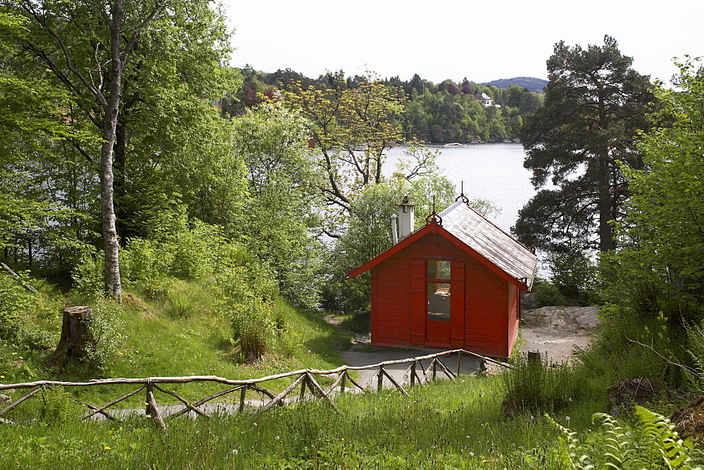 The composer Edvard Grieg's cottage at Troldhaugen, near Bergen, Norway, Scandinavia, Europe