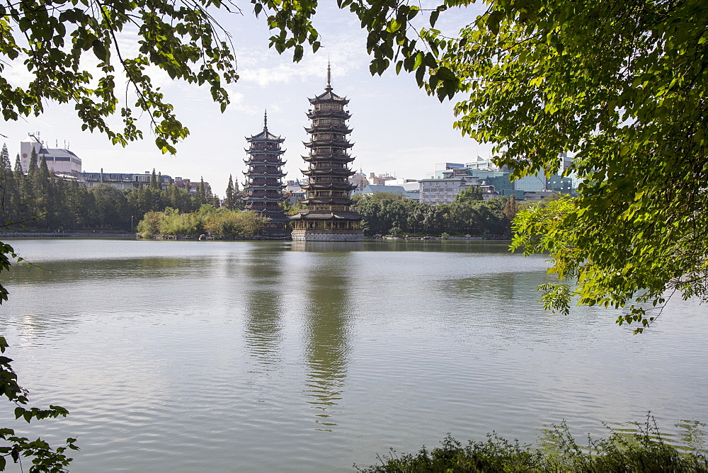 Two Pagodas Park, Guilin, Guangxi, China, Asia 