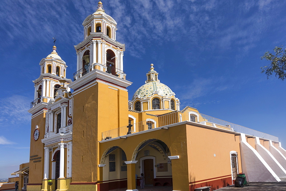 Sanctuary of the Virgin of Remedios, built on top of the Tepanapa Pyramid, Cholula, Puebla, Mexico, North America