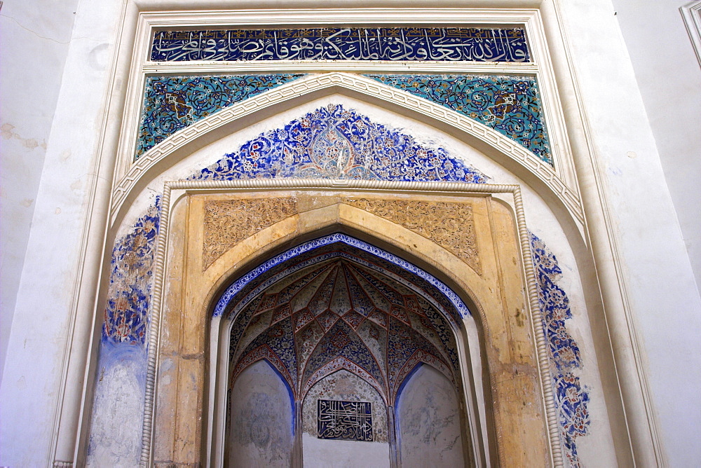 The mihrab in the Friday Mosque or Masjet-eJam, built in the year 1200 by the Ghorid Sultan Ghiyasyddin on the site of an earlier 10th century mosque, Herat, Herat Province, Afghanistan, Asia