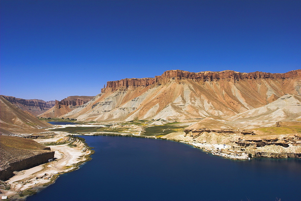 Band-I-Zulfiqar the main lake, Band-E- Amir (Bandi-Amir) (Dam of the King) crater lakes, Afghanistan's first National Park, Bamian province, Afghanistan, Asia