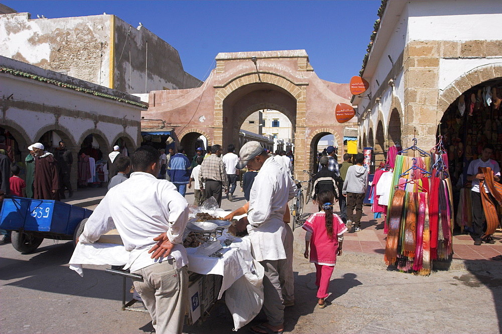 Archway entrance to medina, Essaouira, Morocco, North Africa, Africa