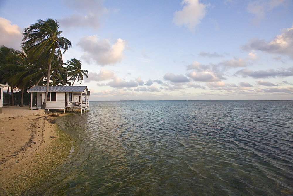 Beach cabana, Tobaco Caye, Belize, Central America