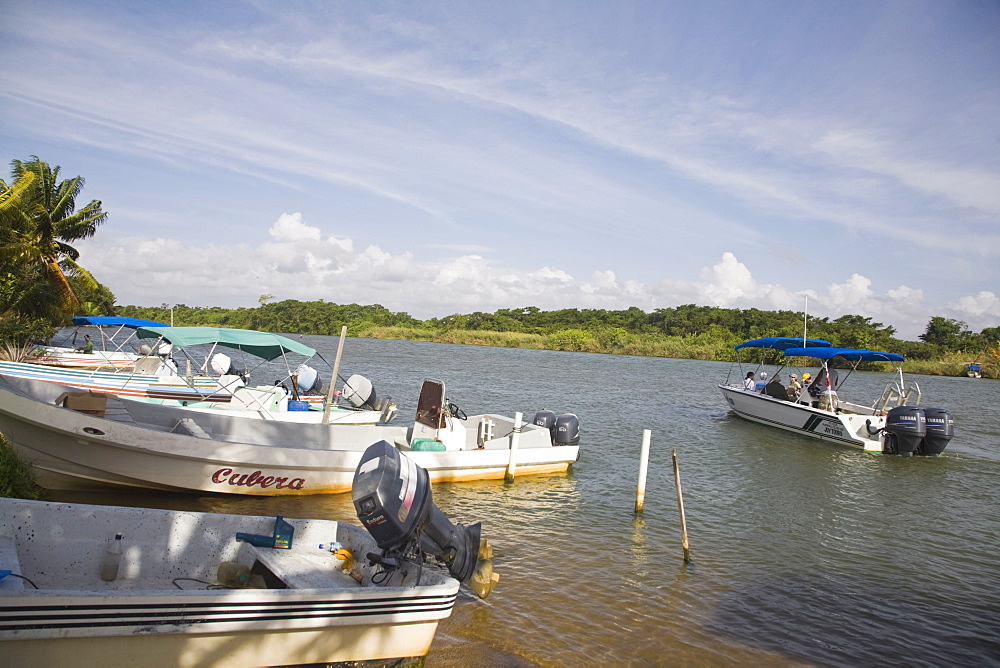 Boats, Monkey River, Placencia, Belize, Central America