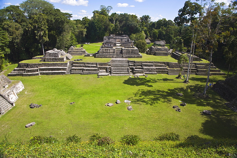 Plaza A, Structure A6 (Temple of the Wooden Lintel), one of the oldest buildings in Caracol, Caracol ruins, Belize, Central America