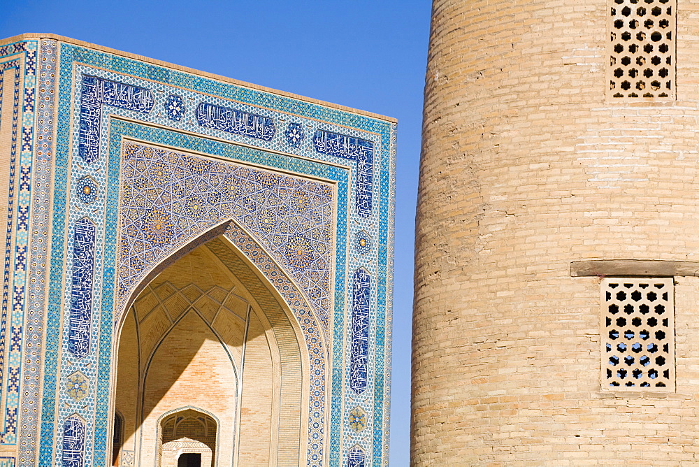 Detail of the Kalon mosque, Bukara, Uzbekistan, Central Asia, Asia