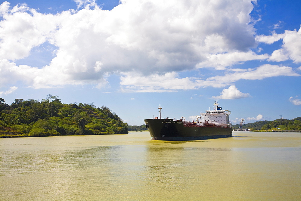 Container ship, Panama Canal, Panama, Central America