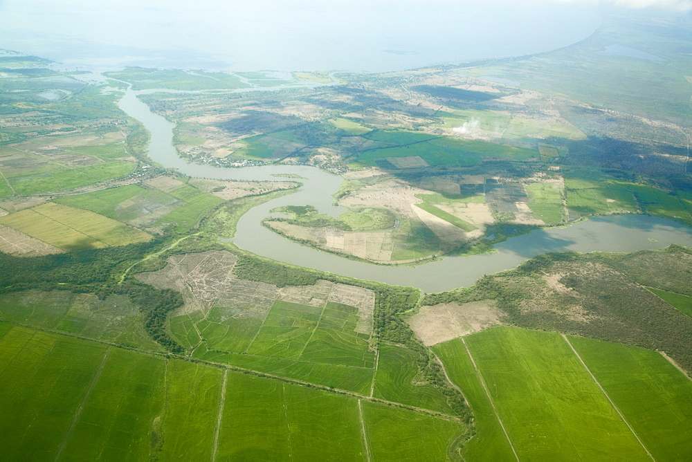 Arial view of countryside near Managua, Nicaragua, Central America