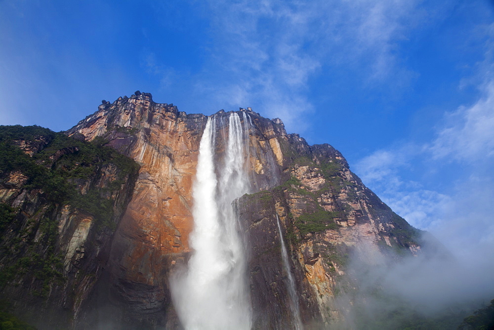 View of Angel Falls from Mirador Laime, Canaima National Park, UNESCO World Heritage Site, Guayana Highlands, Venezuela, South America