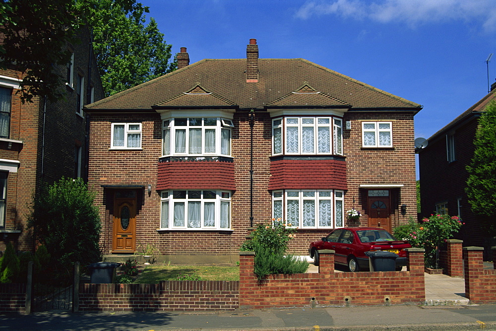 A pair of semi-detached houses from the inter-war years in Herne Hill, London SE24, England, United Kingdom, Europe