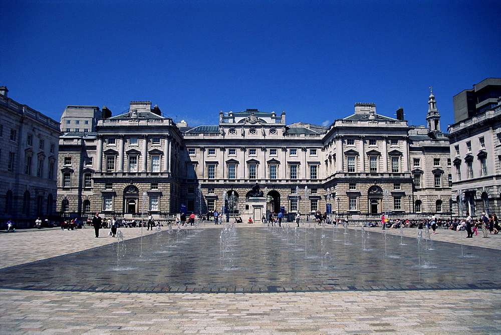 The courtyard, Somerset House, built in 1770, Strand, London, England, United Kingdom, Europe