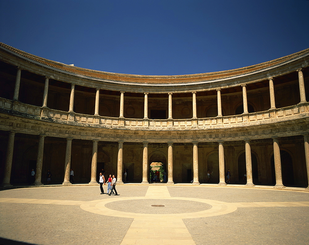 The Palace of Charles V in the Alhambra in Granada, UNESCO World Heritage Site, Andalucia, Spain, Europe