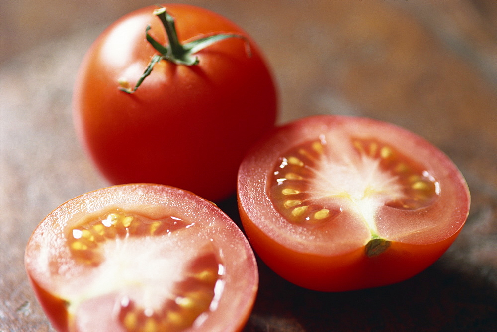 Still life of cut tomatoes